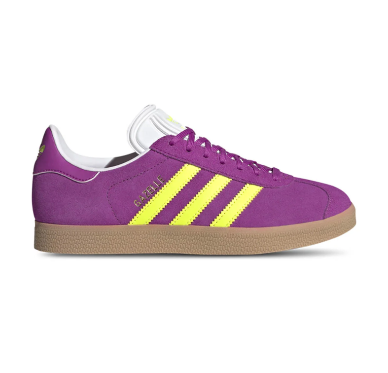 adidas Gazelle Sneakers - Purple & Yellow with Gum Soles