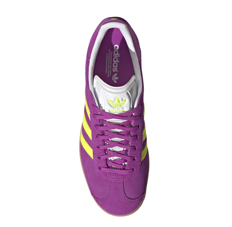 adidas Gazelle Sneakers - Purple & Yellow with Gum Soles