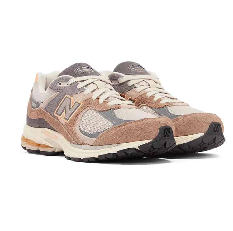 New Balance 2002R Sneakers - Tan & Gray with Cream Accents