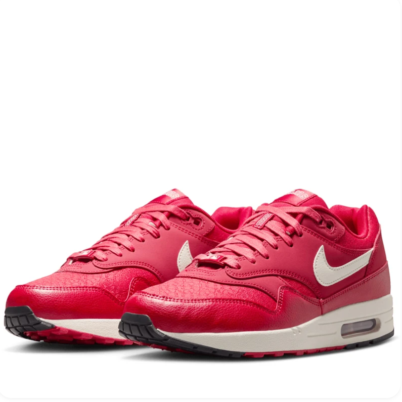 Nike Air Max 1 Sneakers - Red & Cream with Viva Tejas Details