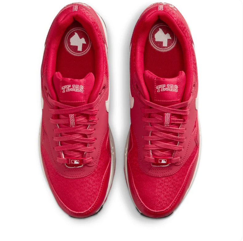 Nike Air Max 1 Sneakers - Red & Cream with Viva Tejas Details