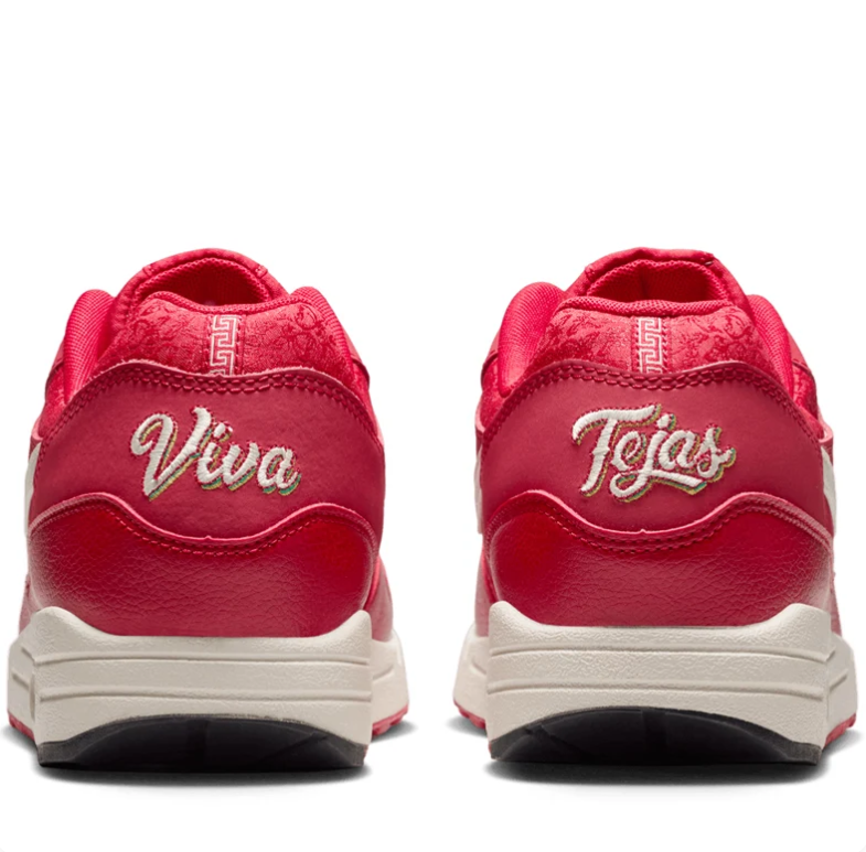 Nike Air Max 1 Sneakers - Red & Cream with Viva Tejas Details