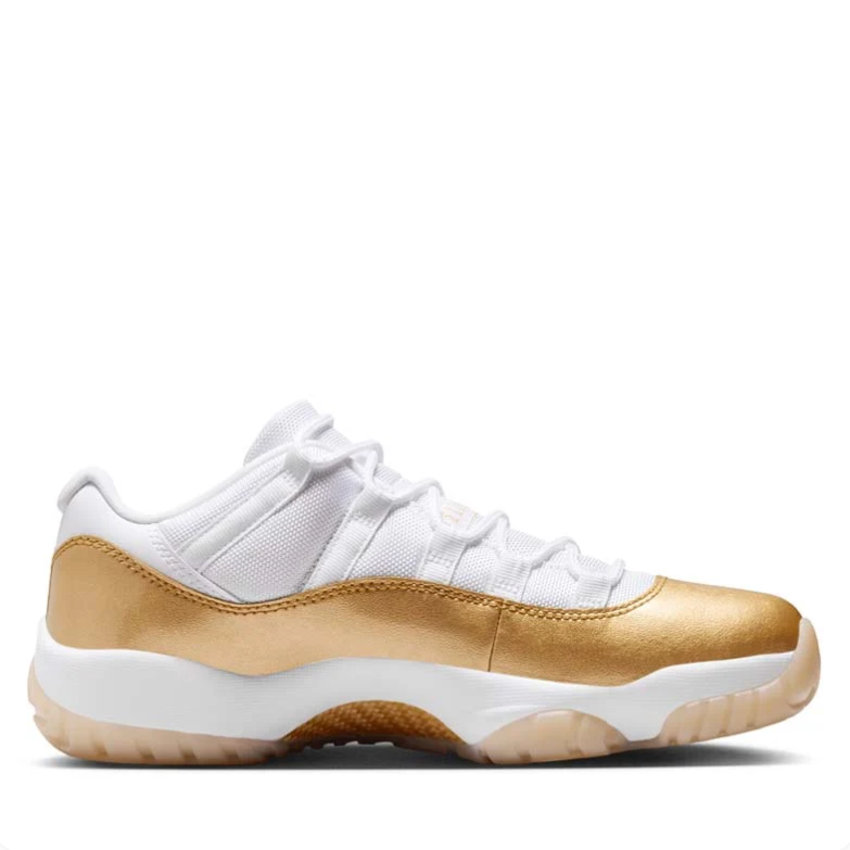 Air Jordan 11 Low Sneakers - White & Metallic Gold