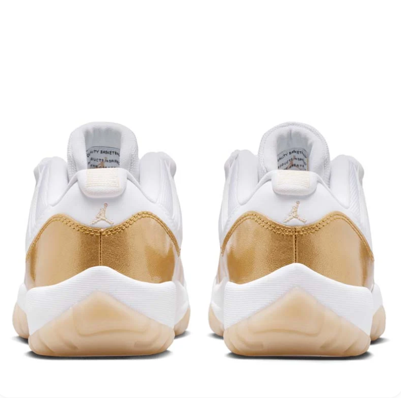 Air Jordan 11 Low Sneakers - White & Metallic Gold