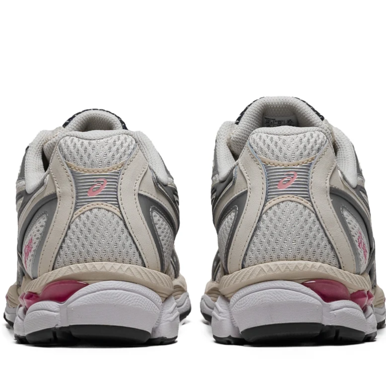 ASICS Sneakers - Cream & Silver with Black and Pink Accents