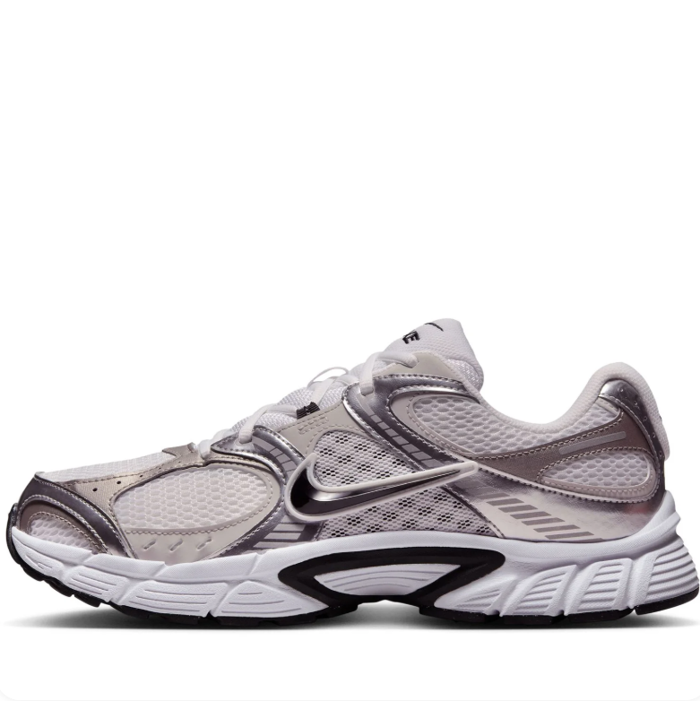 Nike Sneakers - White & Metallic Silver with Black Accents