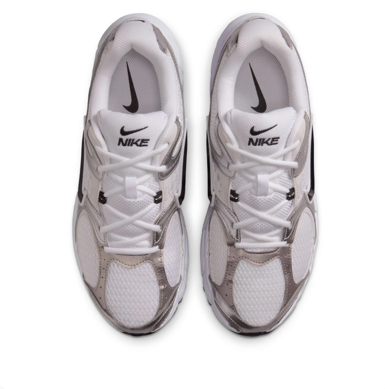 Nike Sneakers - White & Metallic Silver with Black Accents