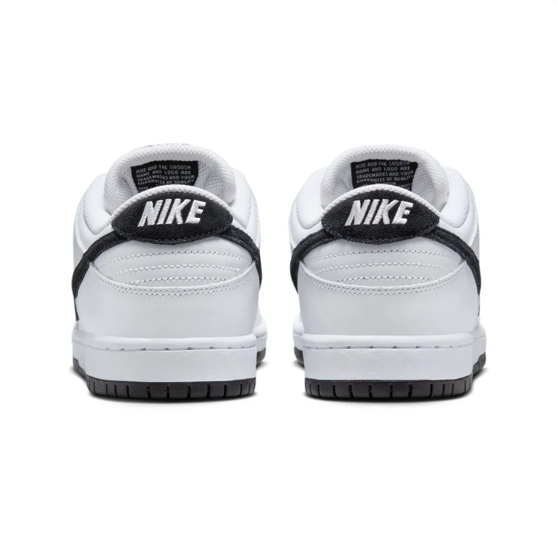 Nike SB Dunk Low Pro Sneakers - White with Black Swooshes