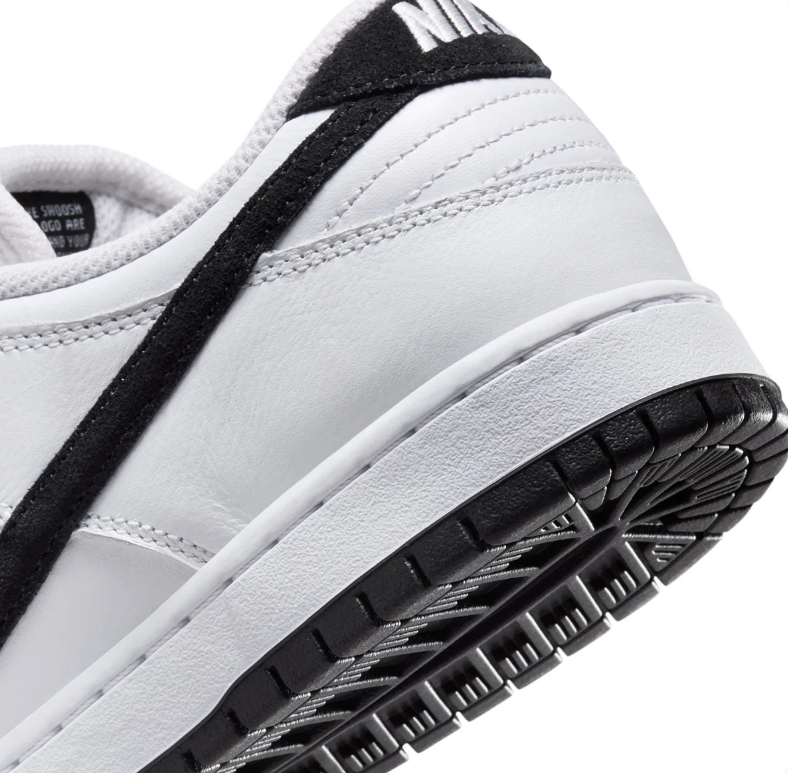 Nike SB Dunk Low Pro Sneakers - White with Black Swooshes