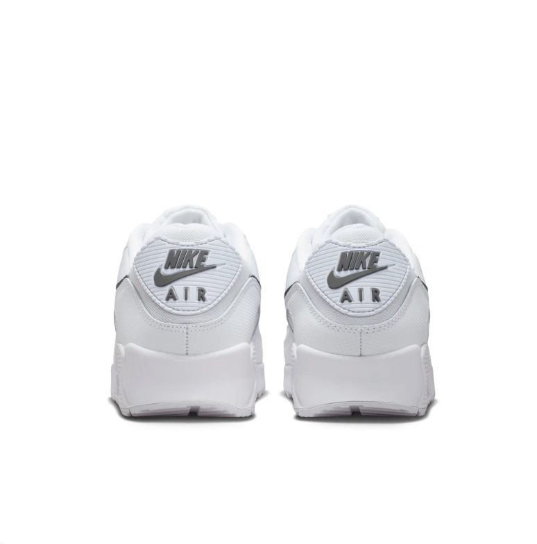Nike Air Max 90 Sneakers - White with Dark Gray Swooshes