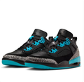 Air Jordan 4 Sneakers - Light Gray with Pink & Sunset Gradient Accents
