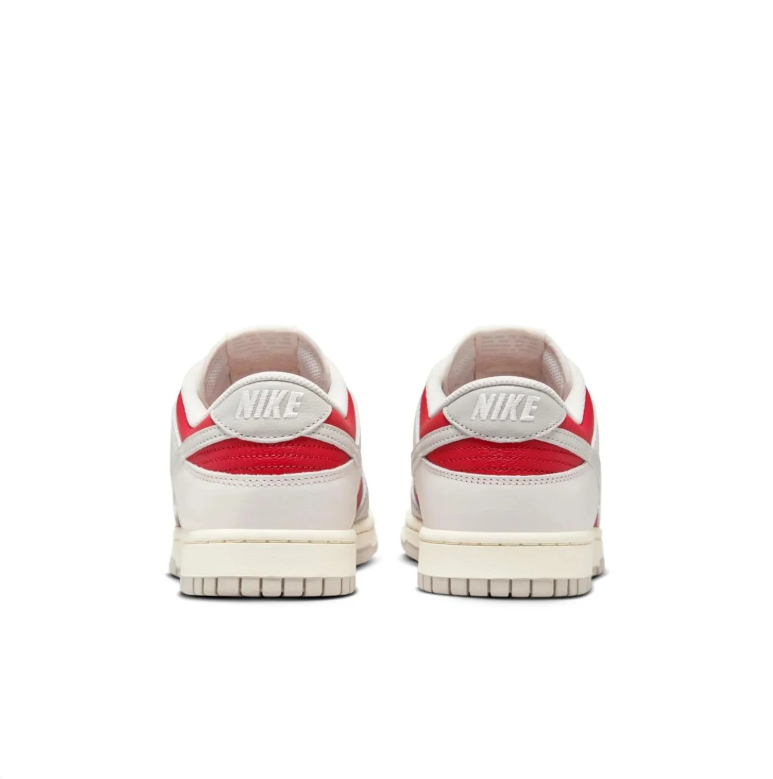 Nike Dunk Low Sneakers - Light Gray, White & Red