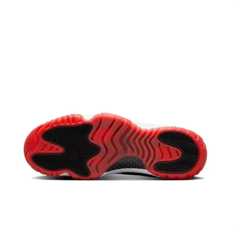 Air Jordan 11 Low Sneakers - Black & White with Red Outsoles