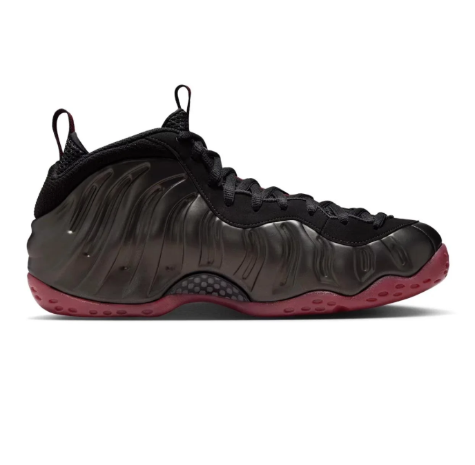 Nike Air Foamposite One Sneakers - Black with Burgundy & Red Accents