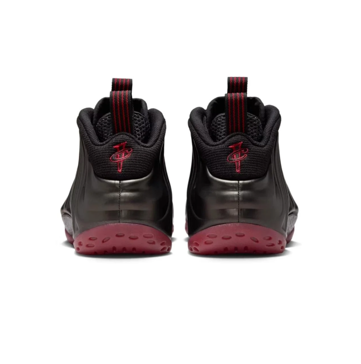 Nike Air Foamposite One Sneakers - Black with Burgundy & Red Accents