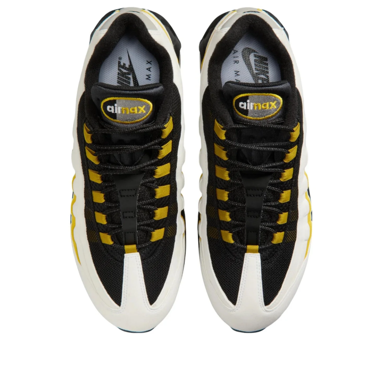 Nike Air Max 95 Sneakers - White & Black with Yellow Accents