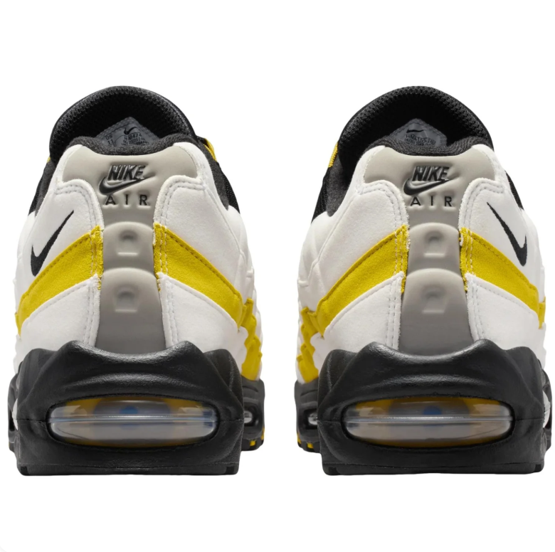 Nike Air Max 95 Sneakers - White & Black with Yellow Accents