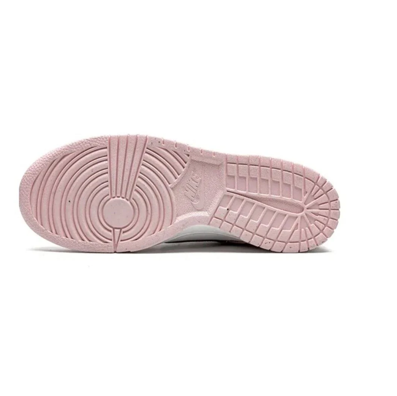 Nike Dunk Low Sneakers - Pink & White with Burgundy Swooshes