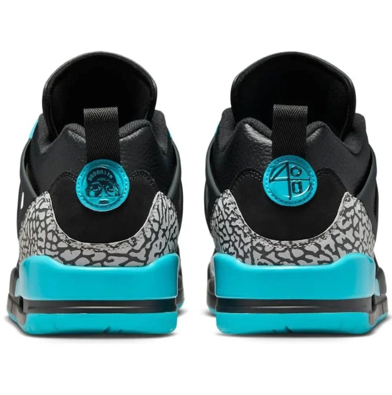 Air Jordan Spizike Low Sneakers - Black & Turquoise with Elephant-Print Details