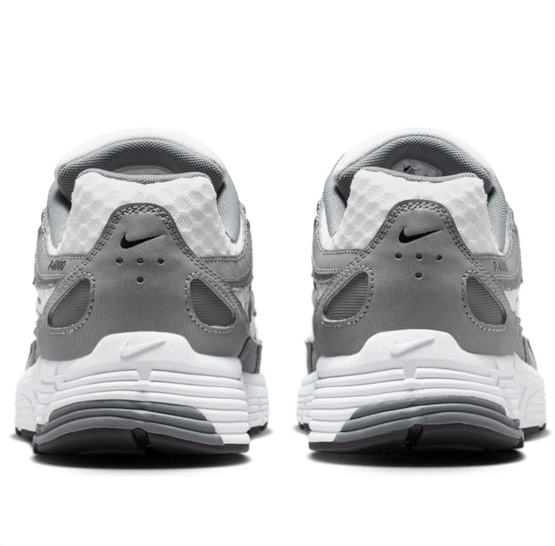 Nike P-6000 Sneakers - Silver Gray & White with Black Swooshes