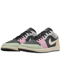 Air Jordan 1 Low Sneakers - Black with Pastel Multicolor Overlays