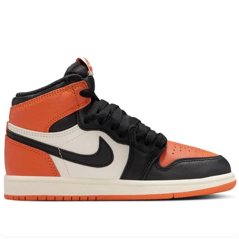 Air Jordan 1 High Sneakers - Orange, Black & Cream