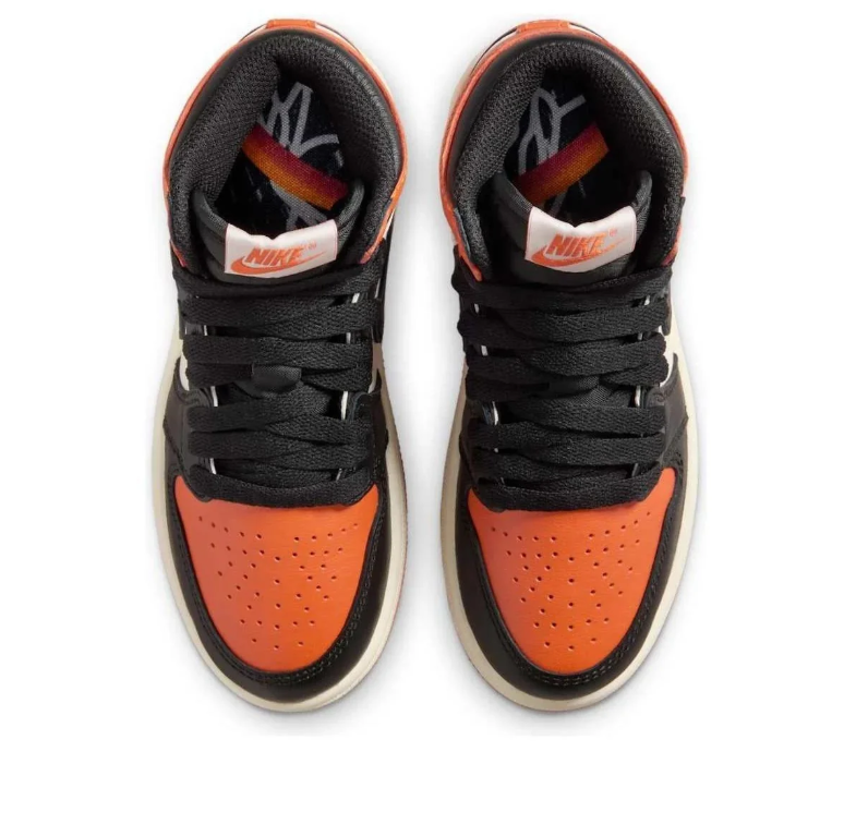 Air Jordan 1 High Sneakers - Orange, Black & Cream
