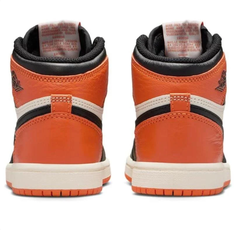 Air Jordan 1 High Sneakers - Orange, Black & Cream