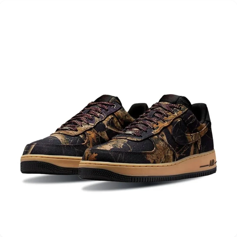 Nike Air Force 1 Low Sneakers - Woodland Camo with Tan Midsole