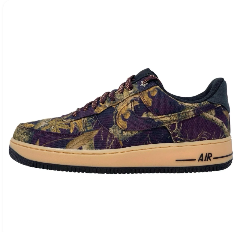 Nike Air Force 1 Low Sneakers - Woodland Camo with Tan Midsole