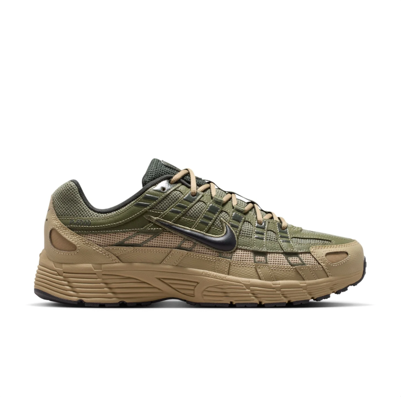 Nike P-6000 Sneakers - Olive Green & Khaki with Black Swooshes