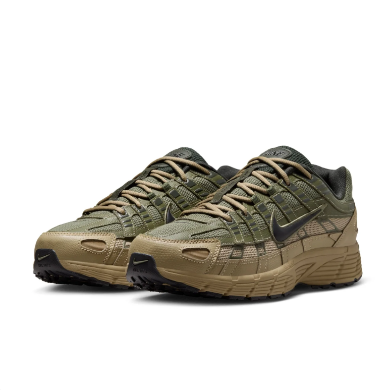 Nike P-6000 Sneakers - Olive Green & Khaki with Black Swooshes