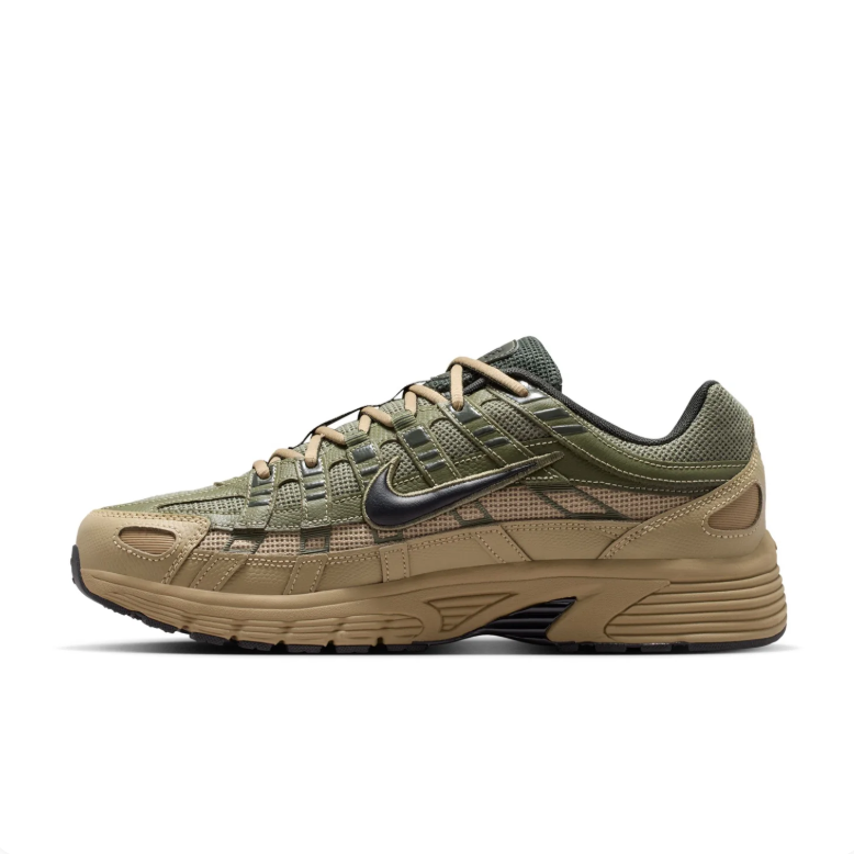 Nike P-6000 Sneakers - Olive Green & Khaki with Black Swooshes