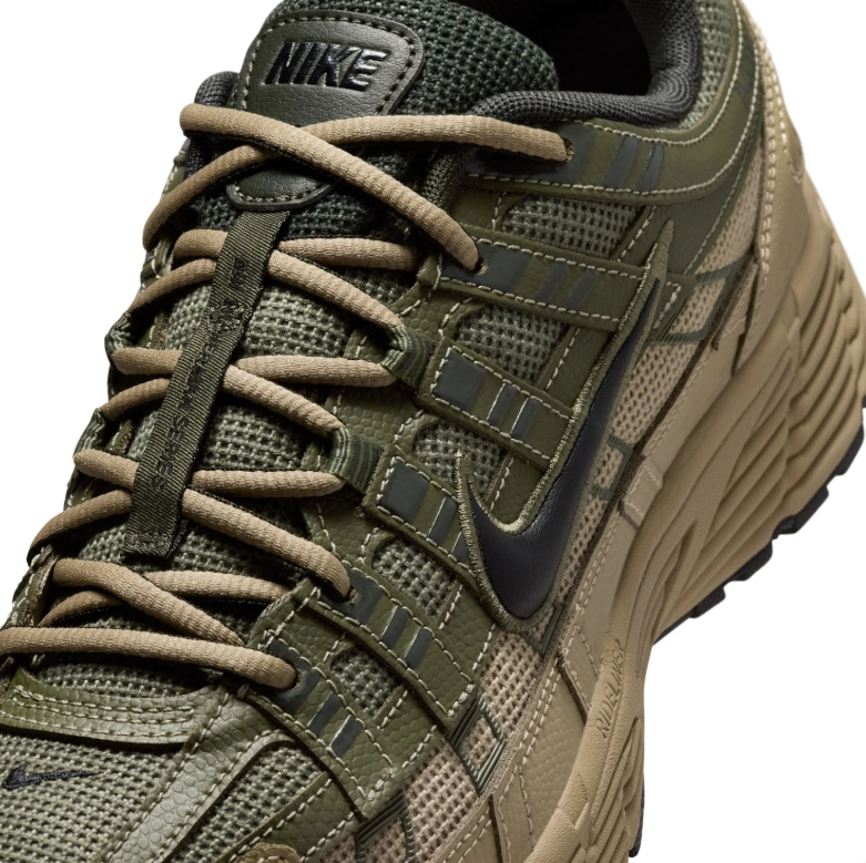 Nike P-6000 Sneakers - Olive Green & Khaki with Black Swooshes