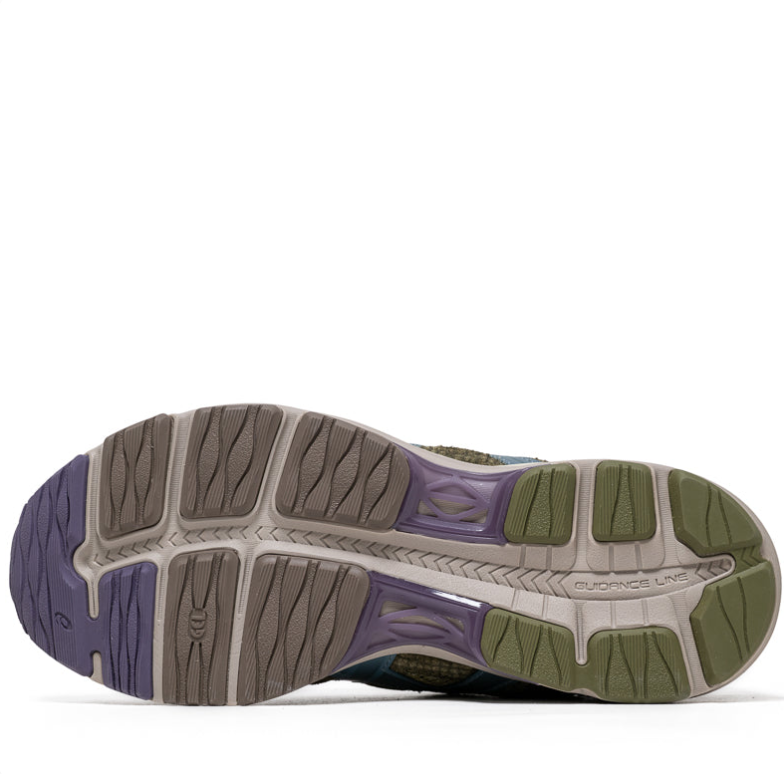 ASICS Low-Top Sneakers - Olive Green & Slate Blue with Yellow Accents
