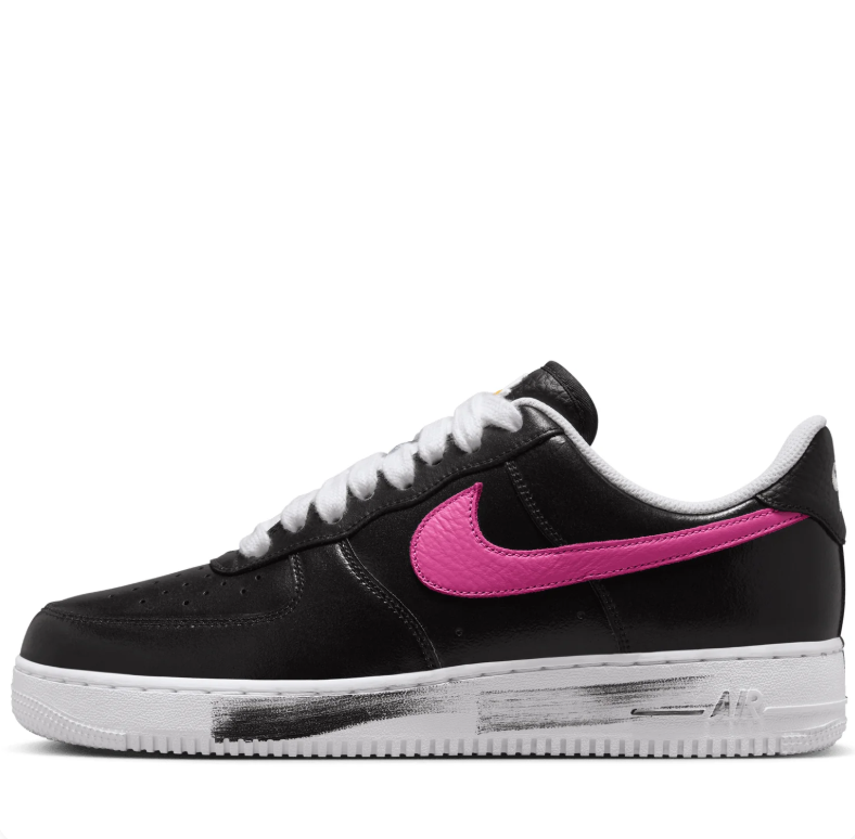 Nike Air Force 1 Low Sneakers – Black with Multicolor Swooshes & Daisy Details